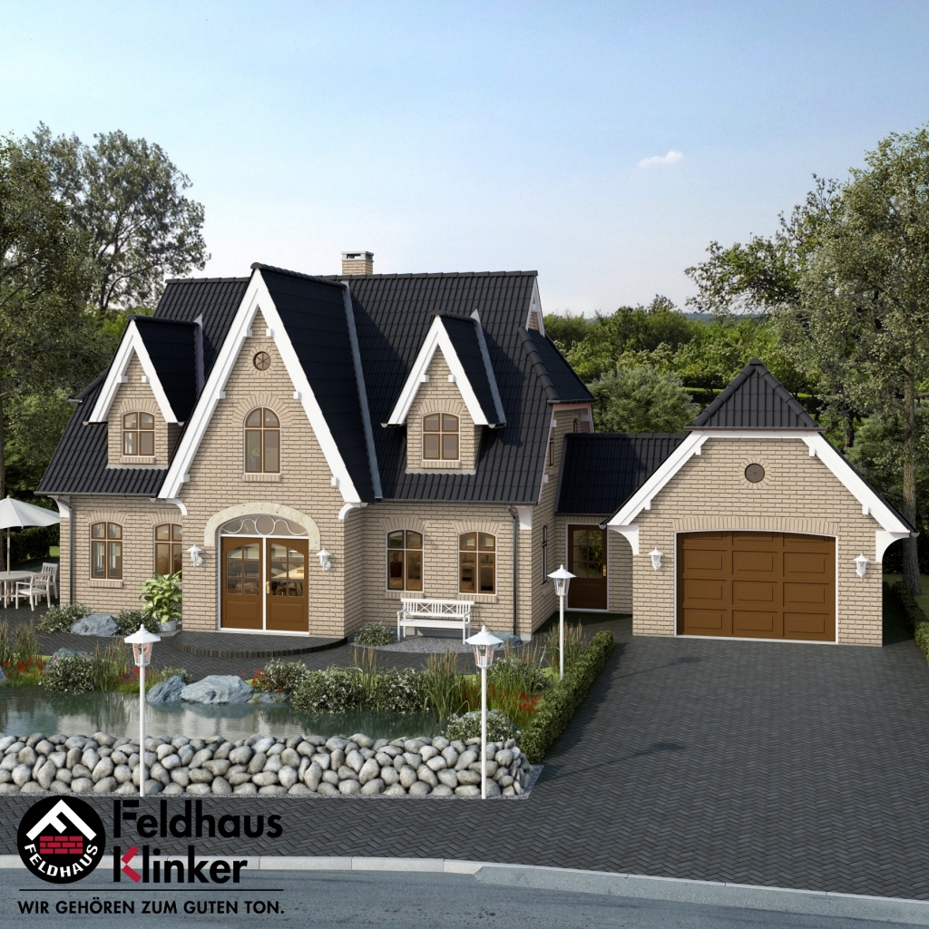 Фасадная плитка ручной формовки Feldhaus Klinker R116 Perla mana NF14, 240*14*71 мм